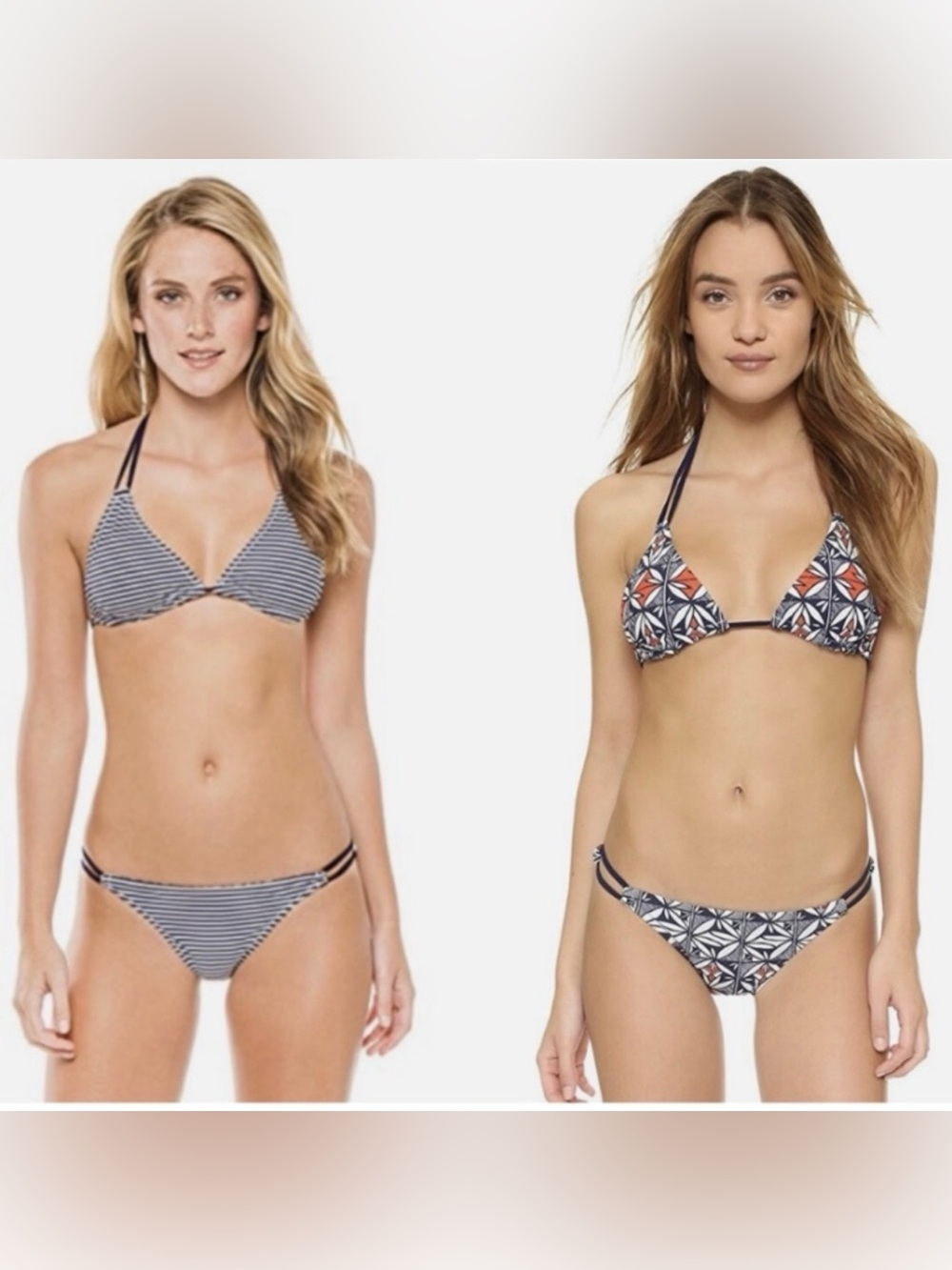 Tory Burch Acoma 3 Piece Reversible String Bikini Skirt Eurojersey Navy Stripe S - Picture 4 of 14